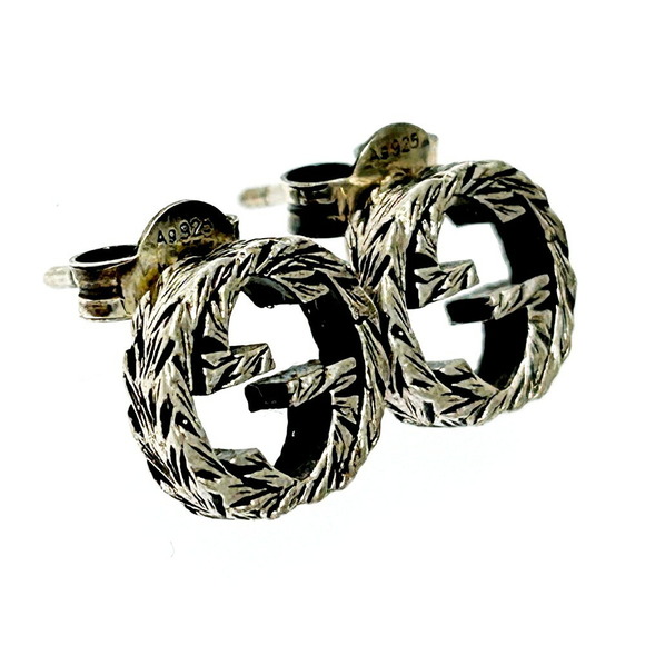 Gucci Silver Arabesque Interlocking GG Earrings - Picture 4 of 8